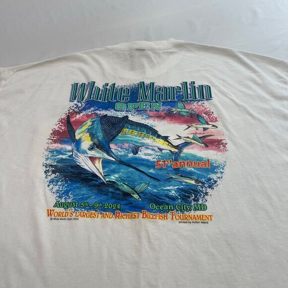 White Marlin Open 2024 White T-Shirt Size 2XL - Picture 1 of 6